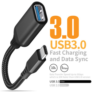 尼龙编织0.2m 5gbps数据传输Usbc到USB 3.0适配器USB C到USB适配器平板手机键盘 - Product Image 2