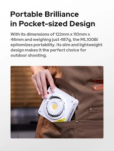 GODOX ML100Bi ไฟ LED แบบสองสี120วัตต์ออนบอร์ด & แอปควบคุมโคมไฟถ่ายภาพแบบพกพาสำหรับการบันทึกวิดีโอการสตรีมสด - Product Image 5