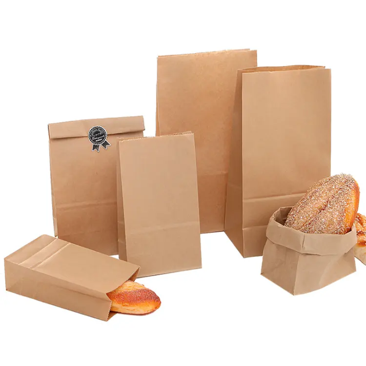 60-300gsm 저렴한 갈색 종이 가방 로고가있는 손잡이가없는 크래프트 종이 선물 가방