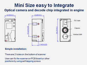 安価なCMOS固定バーコードスキャナーモジュール1D2D埋め込みQRバーコードリーダーモジュールエンジン - Product Image 5