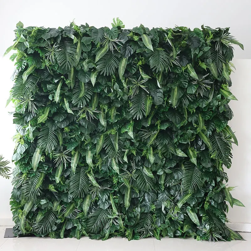 고품질 5D 진짜 접촉 인공적인 야자수 잎 꽃 벽