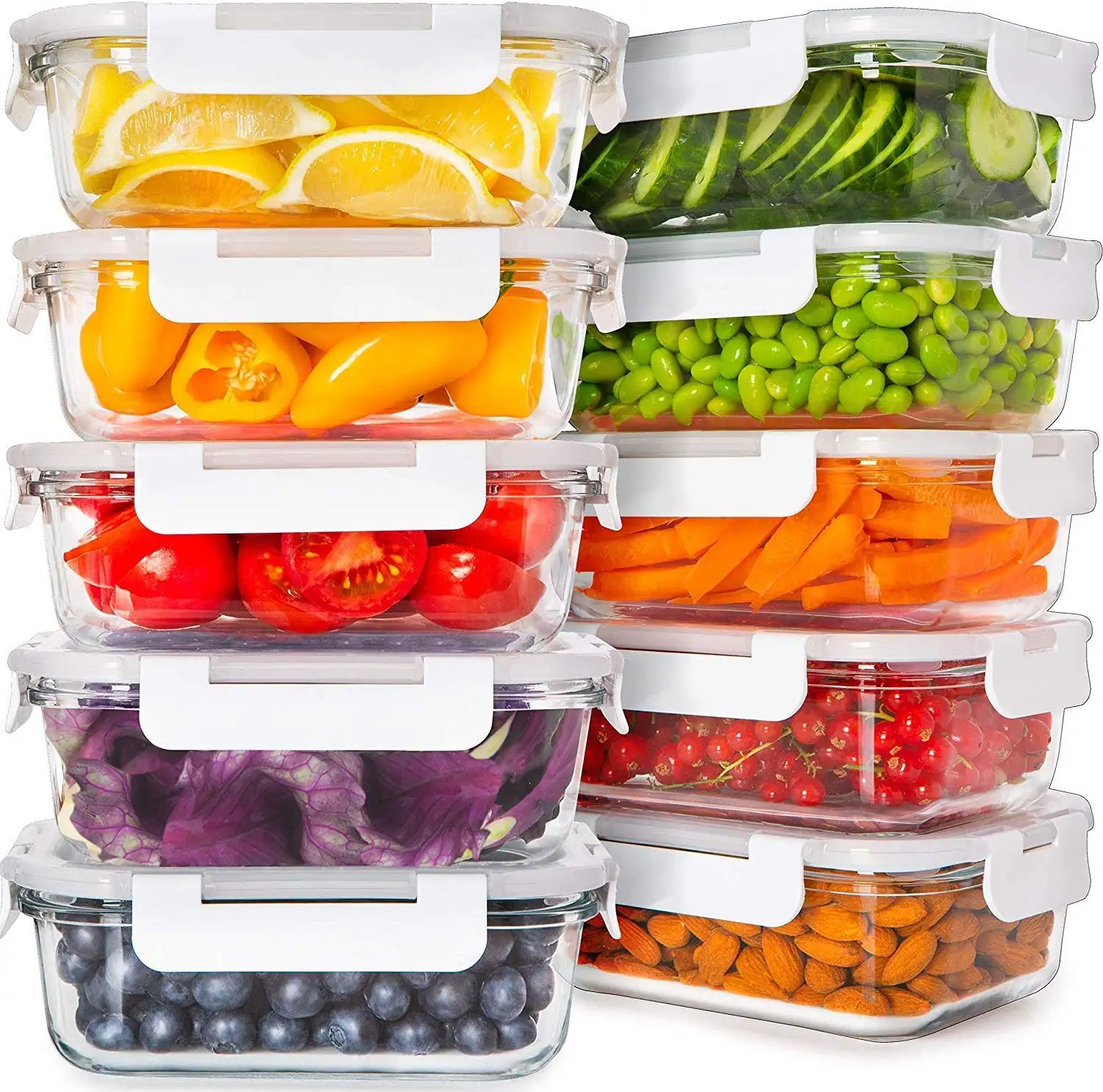 Hete Verkoop Magnetron Veilige Glazen Voedselcontainer Lekvrije Bento Lunchbox Maaltijdvoorbereiding Opslag Voedselcontainer