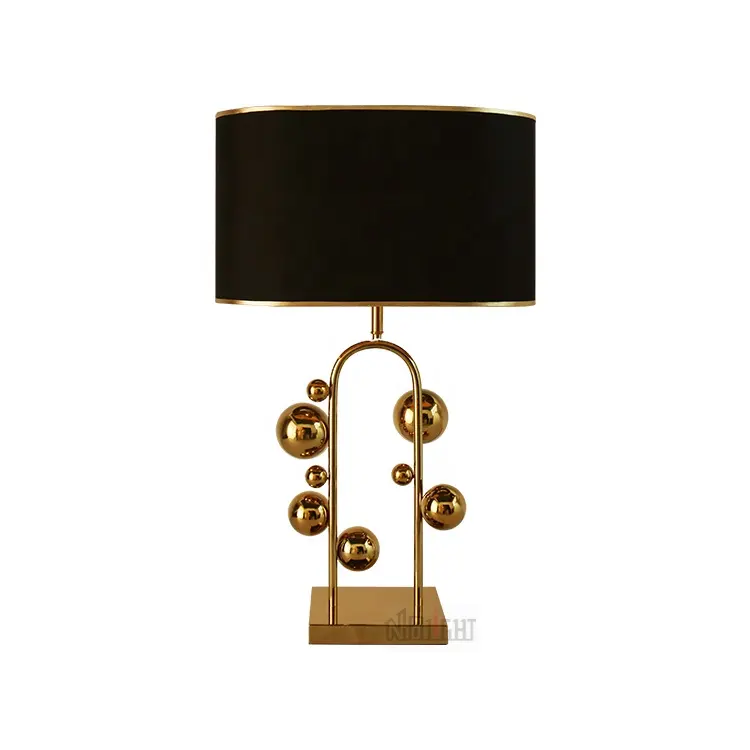 Lampu meja bola gelembung emas, Model lampu samping tempat tidur, dekoratif untuk vila, kamar tidur, Ruang Tamu