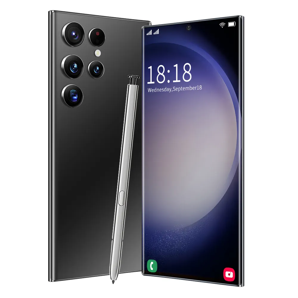 Neues globales entsperrtes S23 ULTRA 5g Smartphone 7,3 Zoll Vollbild-Handy Dual Sim Android 12 Handy 16GB 512GB Speicher