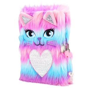 Diario de felpa con cerradura y llaves, diario secreto de felpa de perro lindo, diario de escritura, páginas forradas con ojos - Product Image 5