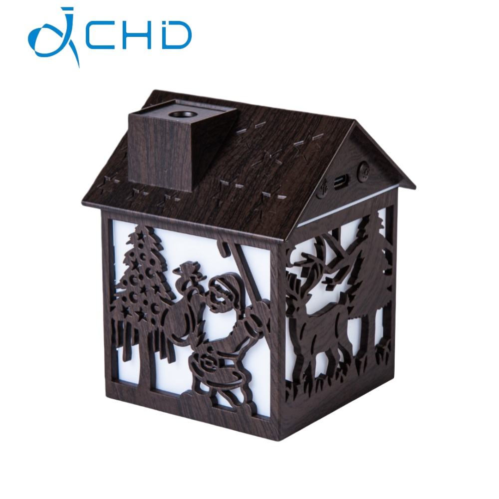 Humidificador de madera con diseño de vetas de madera profunda.