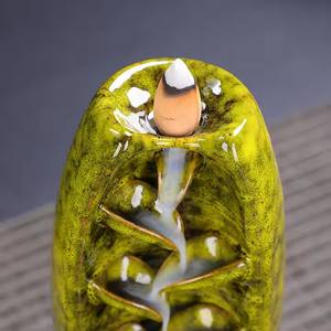 Decoratieve Accessoires Voor Thuiskantoor Backflow Waterval Wierookbrander Kegelstokjes Houder In Porseleinen Aromatherapie Diffuser - Product Image 5