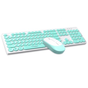 Gran oferta, más barato, 104 teclas, teclas redondas Retro coloridas, lindos teclados rosas para niñas, ordenador inalámbrico, combinación de ratón y teclado 2 en 1 - Product Image 6