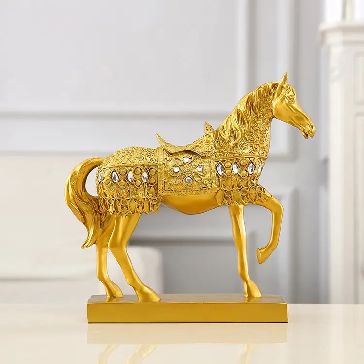 Figura de caballo de resina hecha a mano con diseño de éxito instantáneo, regalo de decoración