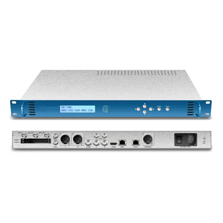 IRD DVB-S2X DVB-S2 DVB-C DVB-T2 캠 디코더 MPEG2 H.264 CVBS SD HD SDI 아날로그 스테레오 위성 수신기