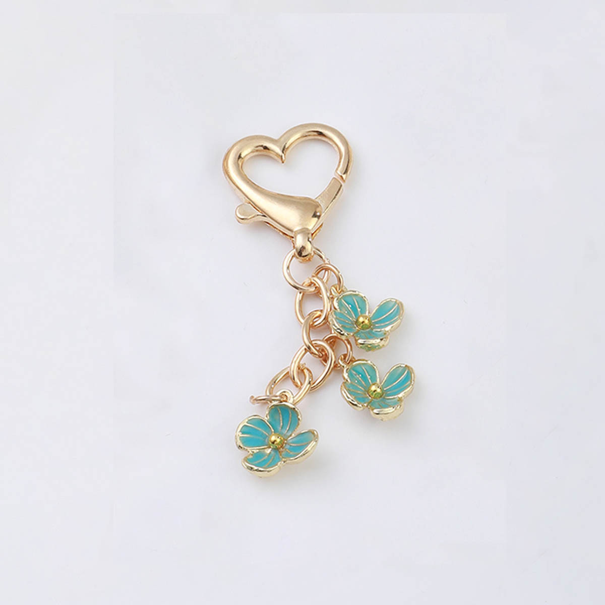 Porte-clés papillon perle fleur en métal * K