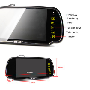 12V Digital AHD <strong>Display</strong> 7 Inches Back View Mirror Split Screen - Product Image 4