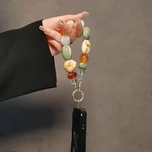 韓国レトロ織りビーズブレスレットキーチェーンクラシック携帯電話ストラップイヤホン付きペンダントバッグアクセサリー
