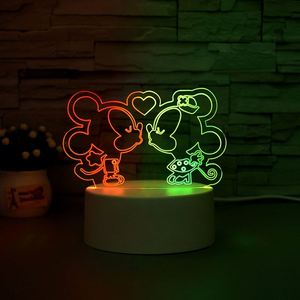 Newish akıllı iç benzersiz iki renkli 3D akrilik oda dekoratif Led ışık Modern - Product Image 6