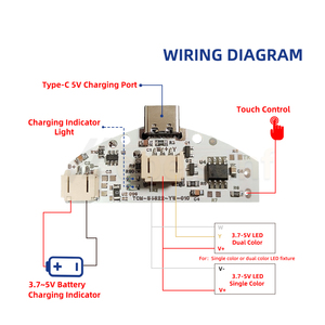 Scheda di controllo dimmerabile a basso voltaggio a LED di tipo-C 5V con tocco singolo/doppio colore (senza bisogno di saldatura) - Product Image 6