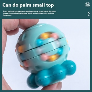 Penjualan terlaris 2-in-1 manik-manik geser gurita persegi berputar jari kacang ajaib anti-kecemasan mainan meja pendidikan - Product Image 4