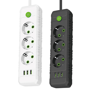 Múltiples opciones de enchufes Zócalo de extensión Puertos de carga USB 3 enchufes de salida con interruptor independiente - Product Image 1