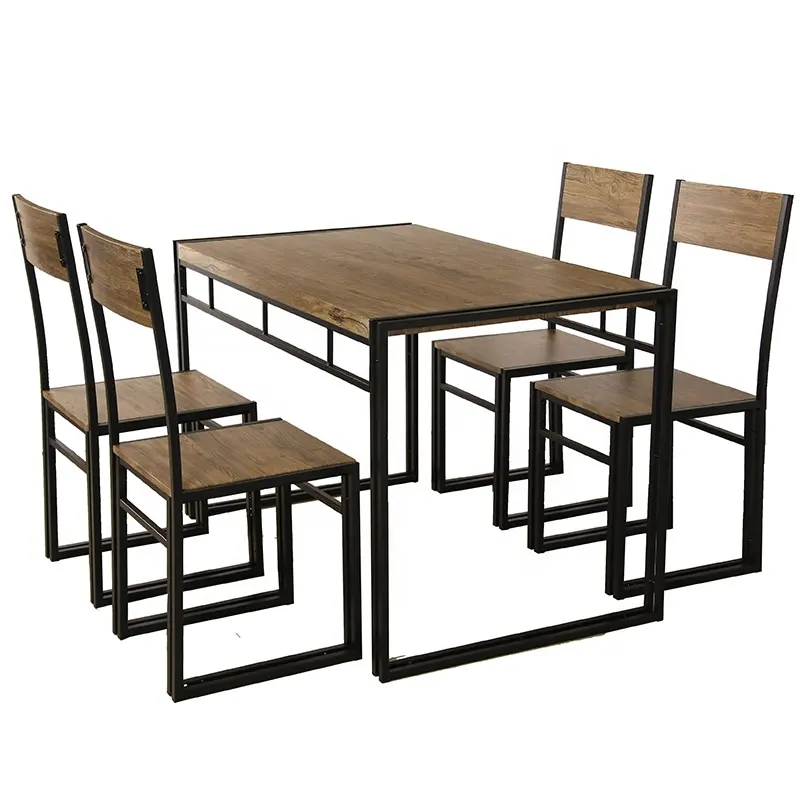 Tavolo da pranzo e sedia in legno classico Set mobili tavolo da pranzo Set sala da pranzo usata ristorante 1 + 4 mobili per la casa moderno ISO9001