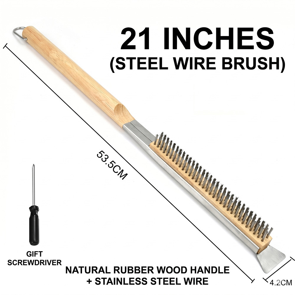 Brosse en fil d'acier pour bois massif de 21 pouces