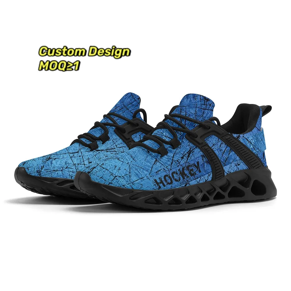 Zapatos para caminar Unisex de diseño personalizado de MOQ bajo para hombres, zapatillas con forro de malla transpirable, cojín de aire ligero para todas las estaciones