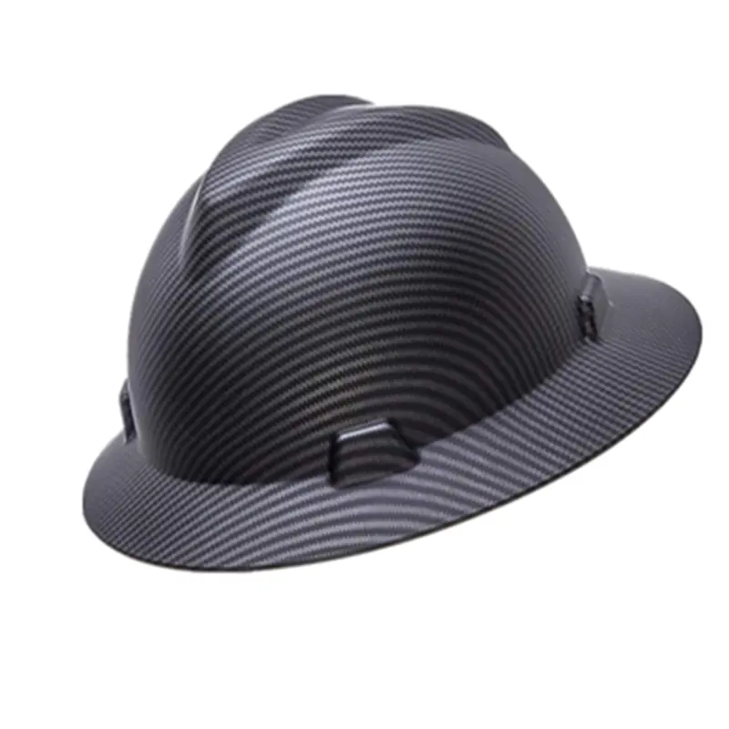 Wholesale full brim hard hat carbon fiber hard helmet printed