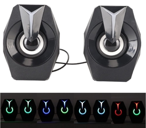 Volume <strong>Control</strong> <strong>USB</strong> Powered HiFi Stereo Sound Deep Bass <strong>USB</strong> <strong>Computer</strong> Wired <strong>USB</strong> Desktop Speaker with RGB Lights - Product Image 4