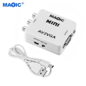Equipo de Audio y vídeo, Mini HD AV2VGA convertidor de vídeo, caja AV RCA CVBS a VGA AV a VGA