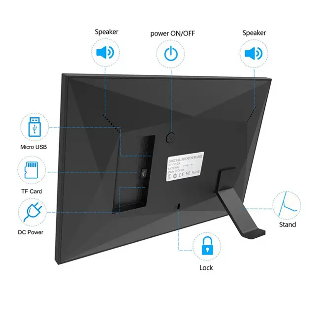 Cornice digitale intelligente 10 pollici IPS Touch Screen Multi-utente condividi foto video cornice digitale Wifi