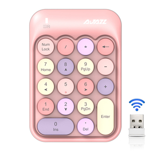 AJAZZ Mini 2.4G Wireless <strong>Numeric</strong> <strong>Keyboard</strong> Pink <strong>Numeric</strong> <strong>Keyboard</strong> External Circular <strong>Keyboard</strong> for Financial Accounting