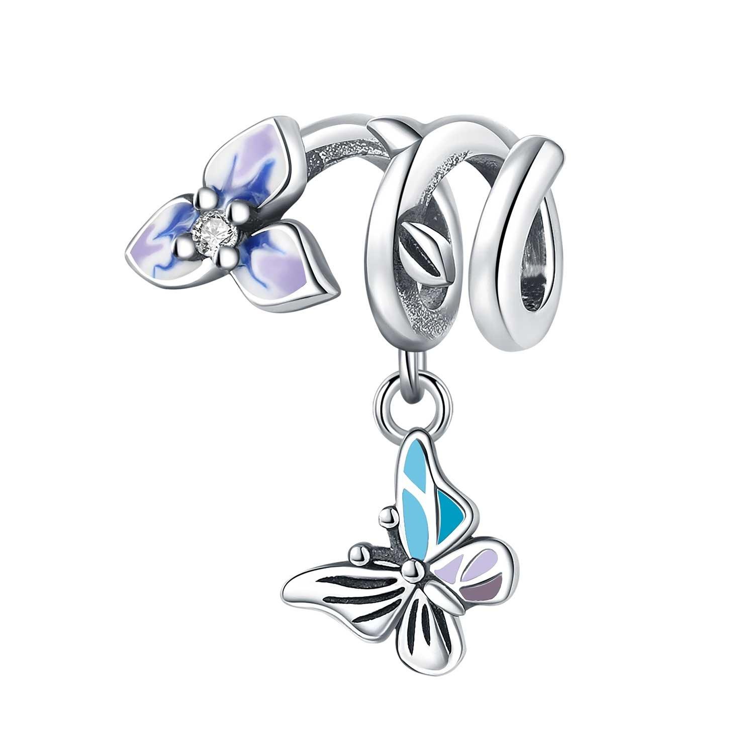 Argent Otc1239-époxy orchidée vigne gland papillon perles