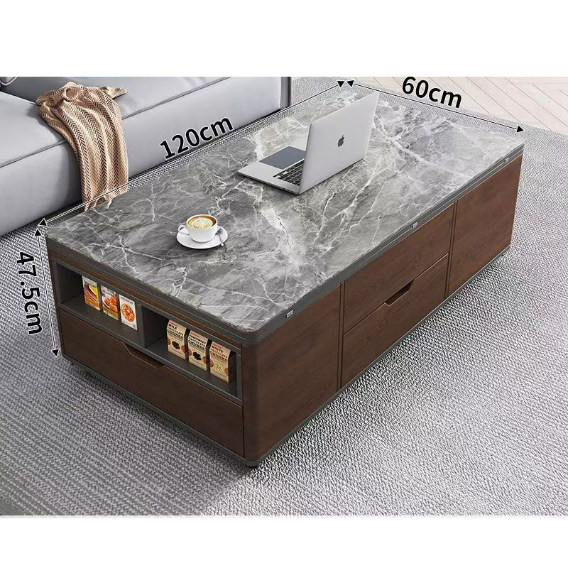 Walnut dark gray rock slab