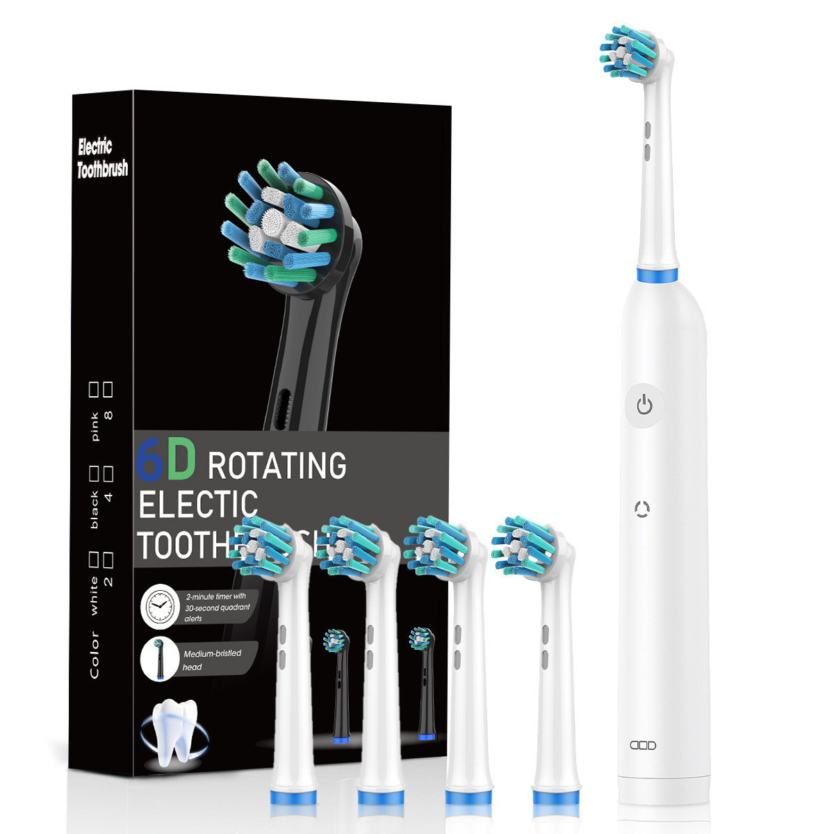 White 4pcs heads+Travel case+bracket