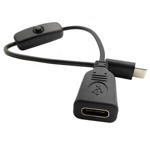 สายชาร์จเร็ว30V USB Type-C ตัวเมียไปยังตัวผู้สายทองแดง22AWG 3A พร้อมสวิตช์เปิด/ปิดชนิด C สายต่อสวิตช์ - Product Image 5