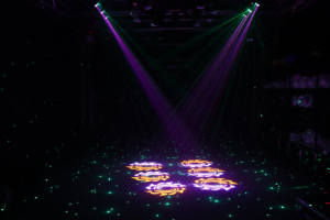60W <span class=keywords><strong>LED</strong></span> Gobo testa mobile luce punto 8 modelli di luce Laser verde emissione di colore Club Stage Party Nightclub garanzia di 1 anno