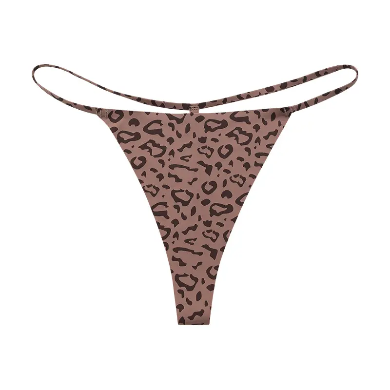 Kadın iç çamaşırı toptan iç çamaşırı feminina kaliteli düz renk leopar baskı t-arkaları Thongs seksi resimler kız iç çamaşırı