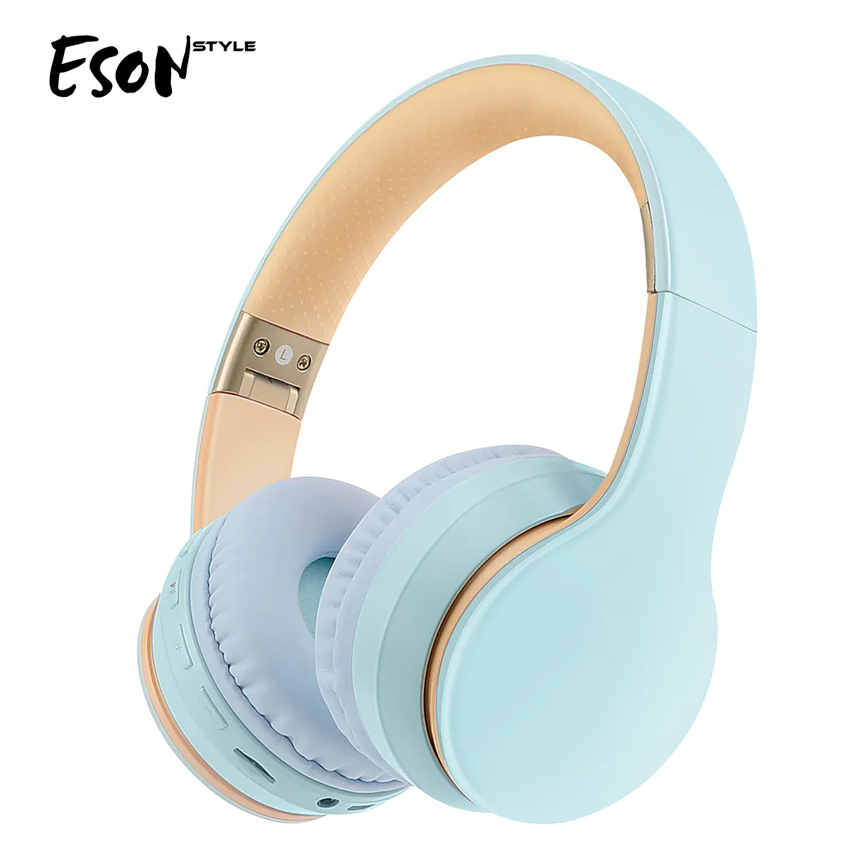 Eson Style-Mini tarjeta Tf, Radio Fm, Aux, micrófono de cancelación de ruido, diadema Bluetooth, auriculares inalámbricos