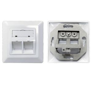 80x80mm Germany <strong>Type</strong> Faceplate Wall Plate Wall Outlet for 2 Keystone Modules Flush-Mounted Data <strong>Connection</strong> Socket - Product Image 1