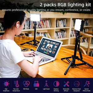 <strong>LED</strong> Video Light <strong>2</strong> Piece Set ,USB Photography Light with Mini Tripod for Photography/Gaming Live Streaming/Zoom Calls/Video Live - Product Image 3