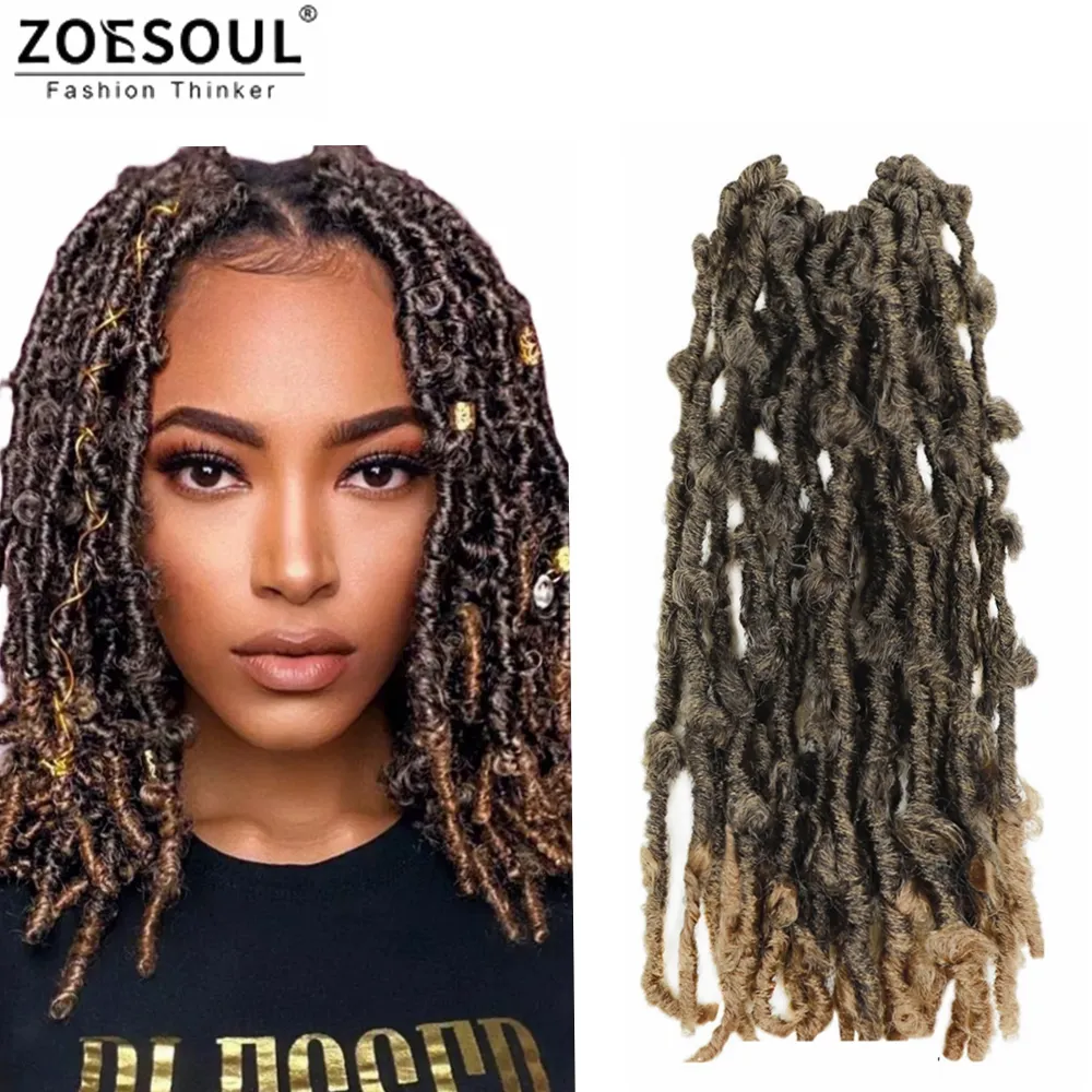 Hot Butterfly Locs 12 pollici 20 fili sintetici senza nodi Faux Locs Crochet Pre loop intrecciare i capelli per l'estensione della parrucca delle donne Afro