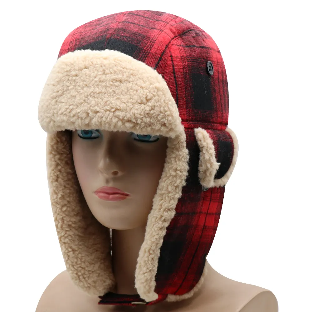 Chapéu de Inverno Unissex Russo Ushanka para caçadores, boné piloto de aviação, chapéu de pele macia, chapéu de caçador de inverno de 2024