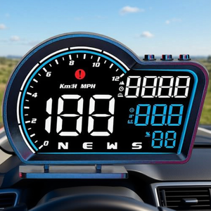 Phổ HD HUD Đồng hồ tốc độ GPS LED LCD OBD MPH la bàn hướng mệt mỏi lái xe nhắc nhở khoảng cách độ cao quá tốc báo động - Product Image 1