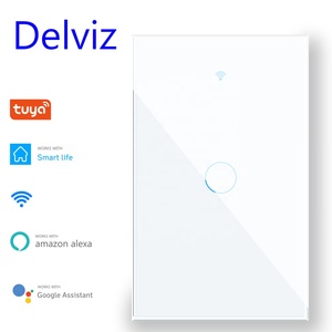 Delviz 120*72mm beyaz kristal cam panel, Google Alexa ev WiFi Tuya APP akıllı kontrol, duvar işık dokunmatik WIFI güç anahtarı - Product Image 3