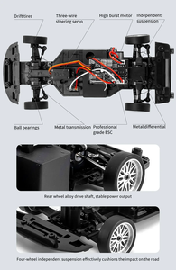 รถดริฟท์1/18 RWD RC A99 ldrc รีโมทคอนโทรลรถแข่งโมเดลพร้อมระบบไฟรถยนต์ของเล่นไฟฟ้า - Product Image 4
