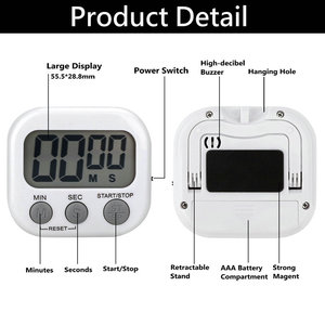 Multi-Function Electronic <strong>Timer</strong> Small Digital Kitchen <strong>Timer</strong> with Magnetic and ON/Off <strong>Switch</strong> Minute Second Count up <strong>Countdown</strong>