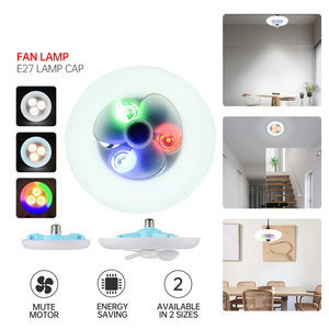พัดลมเพดาน36W/28 + 28W สไตล์ใหม่พร้อมไฟ LED สปอตไลท์สวิตช์ติดผนังควบคุมพัดลมหลากสีหลอดไฟจานบินไฟ - Product Image 3