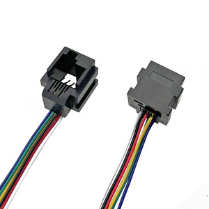 RJ11 RJ12 sol mandal dişi soket 623K konnektör 6P6C Jack ile 6 maça telleri L = 200mm - Product Image 3