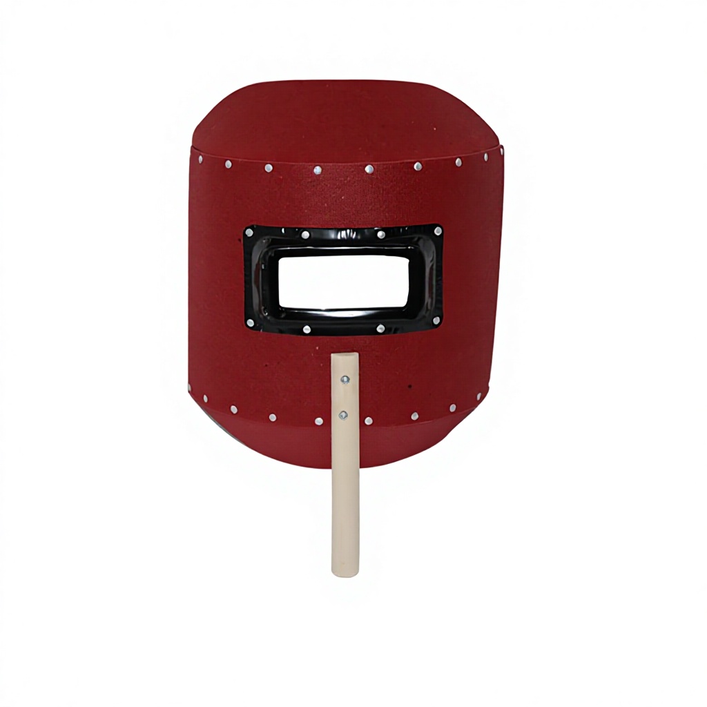 Conjunto de 5 piezas de máscara roja - montura metálica con inserciones.