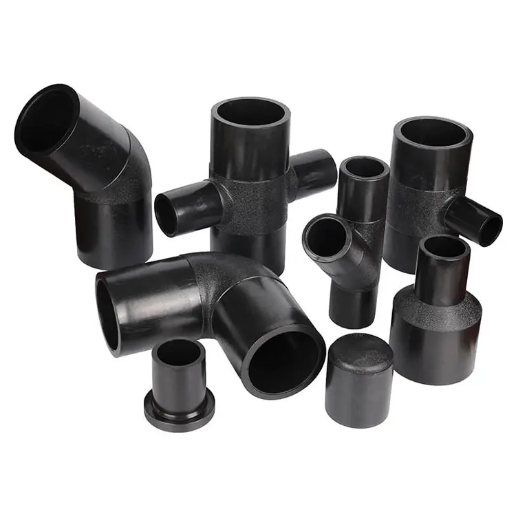 New Hdpe Pipe Fittings Flange Adaptor Reducer End Cap Bend 45 90 Degree Elbow