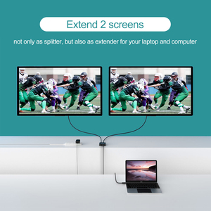 Divisor HDMI 4K 30Hz 1 entrada 2 salidas, 1 Ordenador 2 monitores + adaptador de corriente Divisor HDMI 1x2