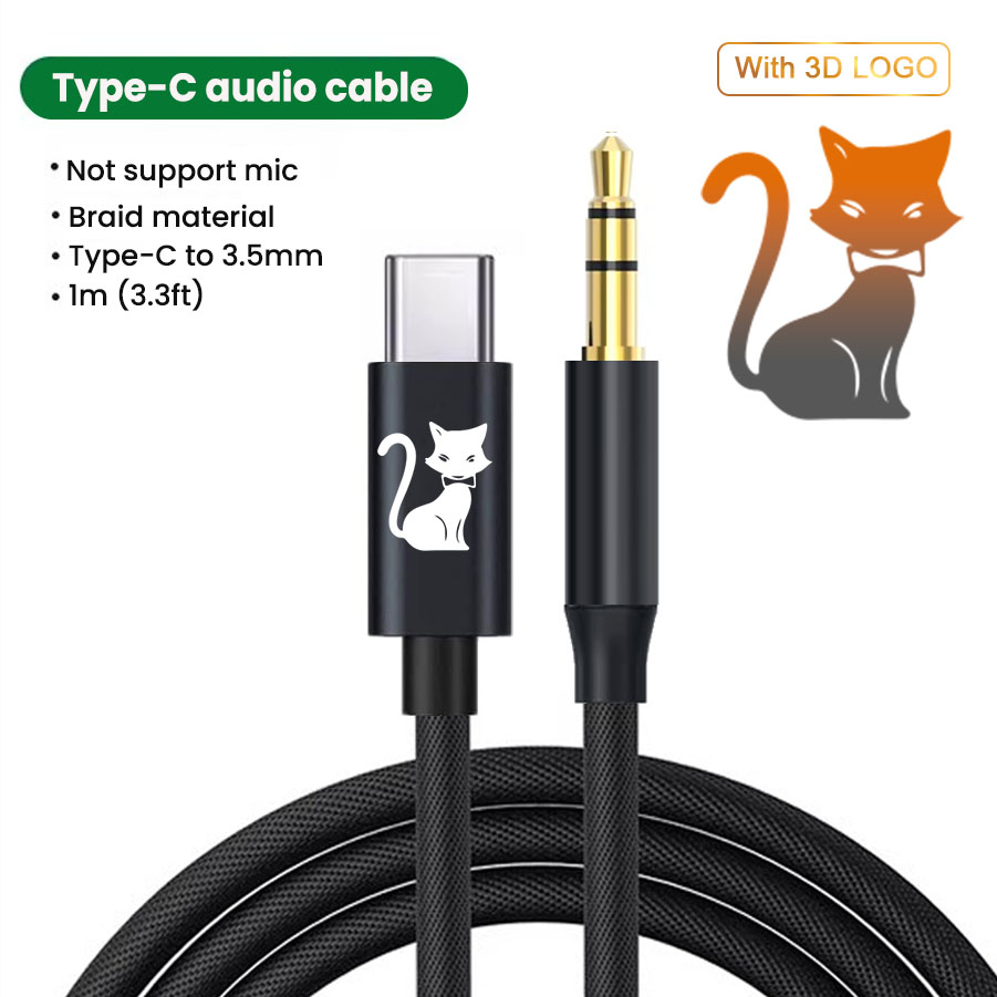 2D Black - AUCB102B(Type-c to 3.5mm)